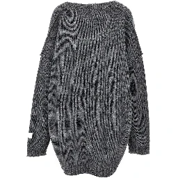Inside-out knit oversized sweater