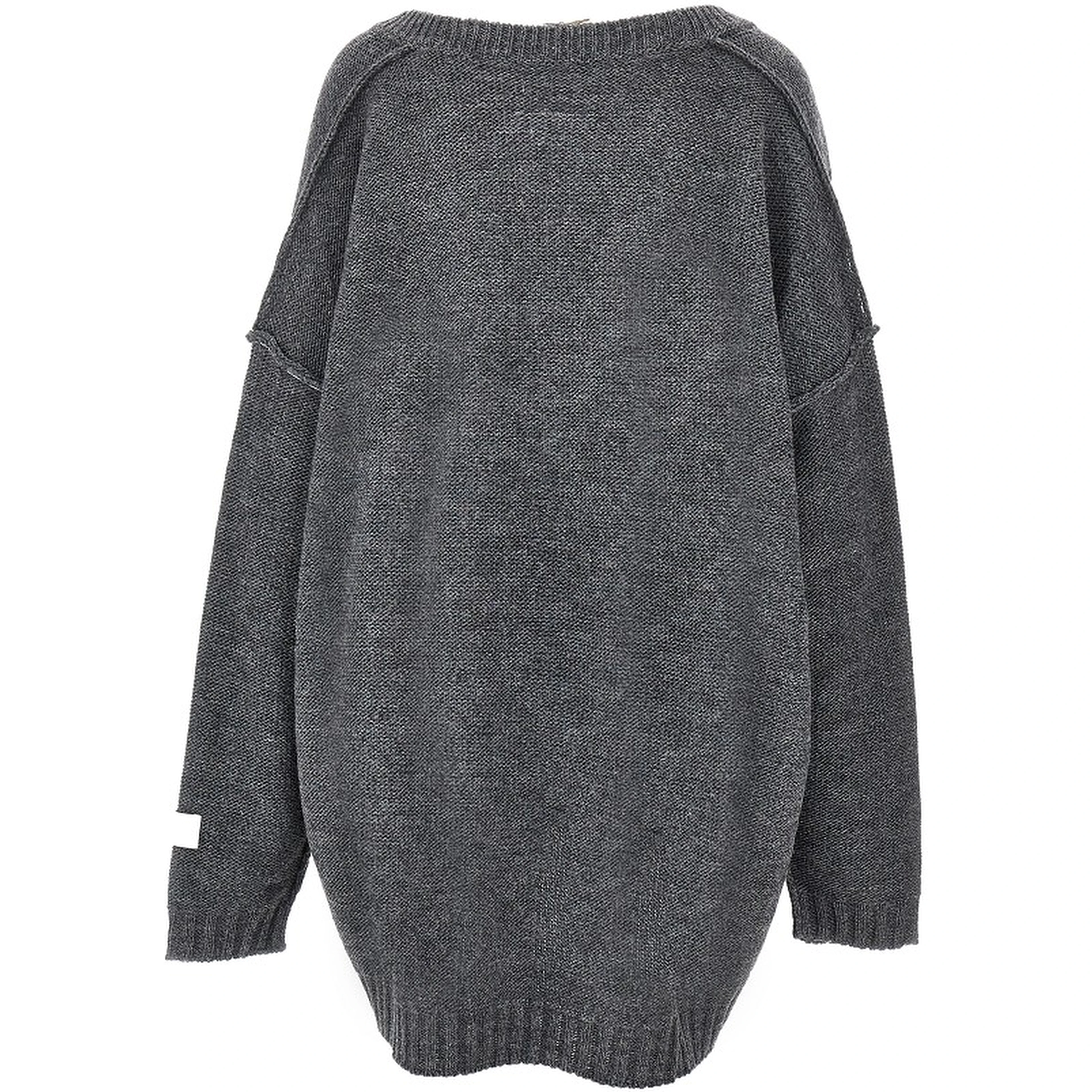 Inside-out knit oversized sweater