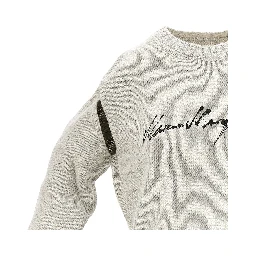 Calligraphic print sweater