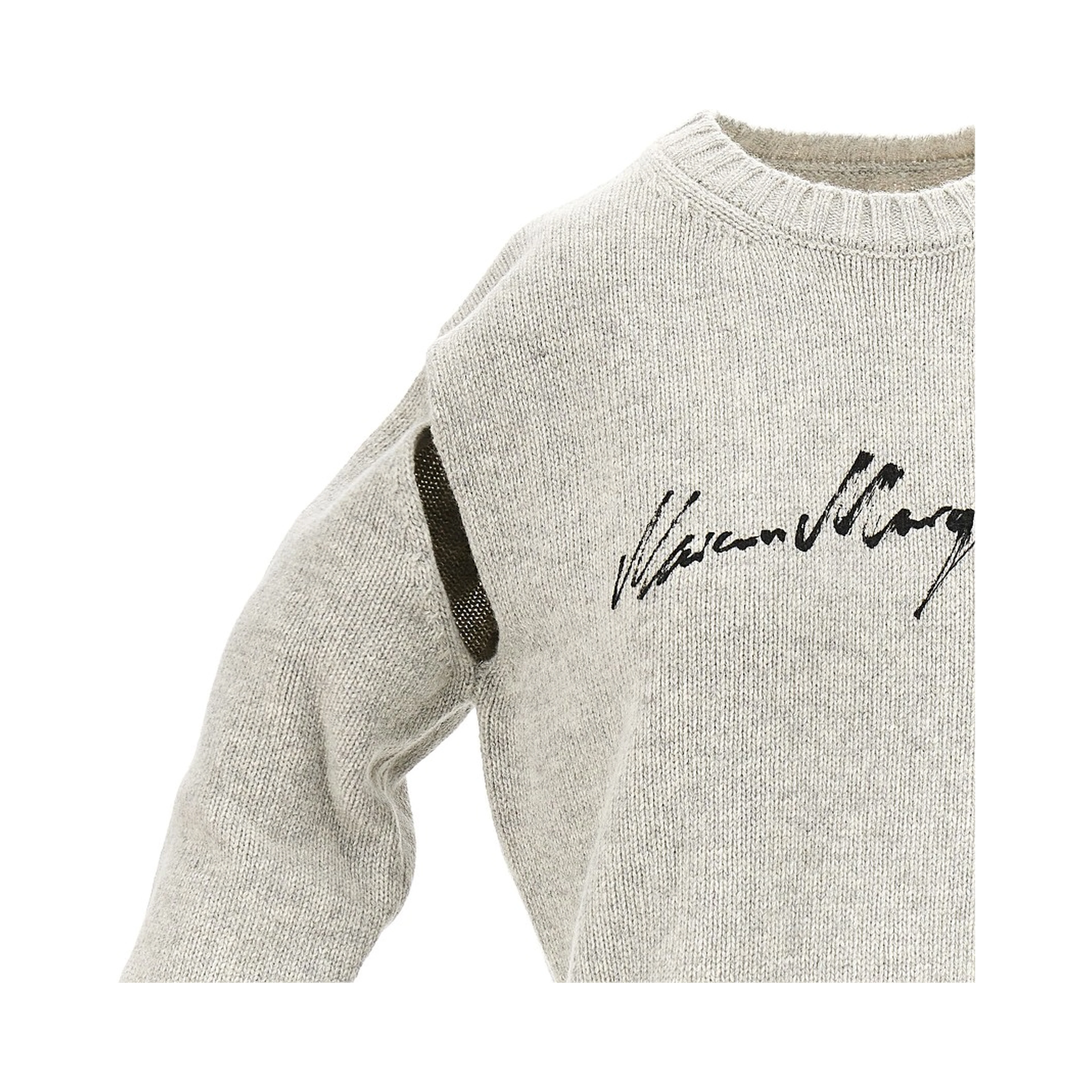 Calligraphic print sweater