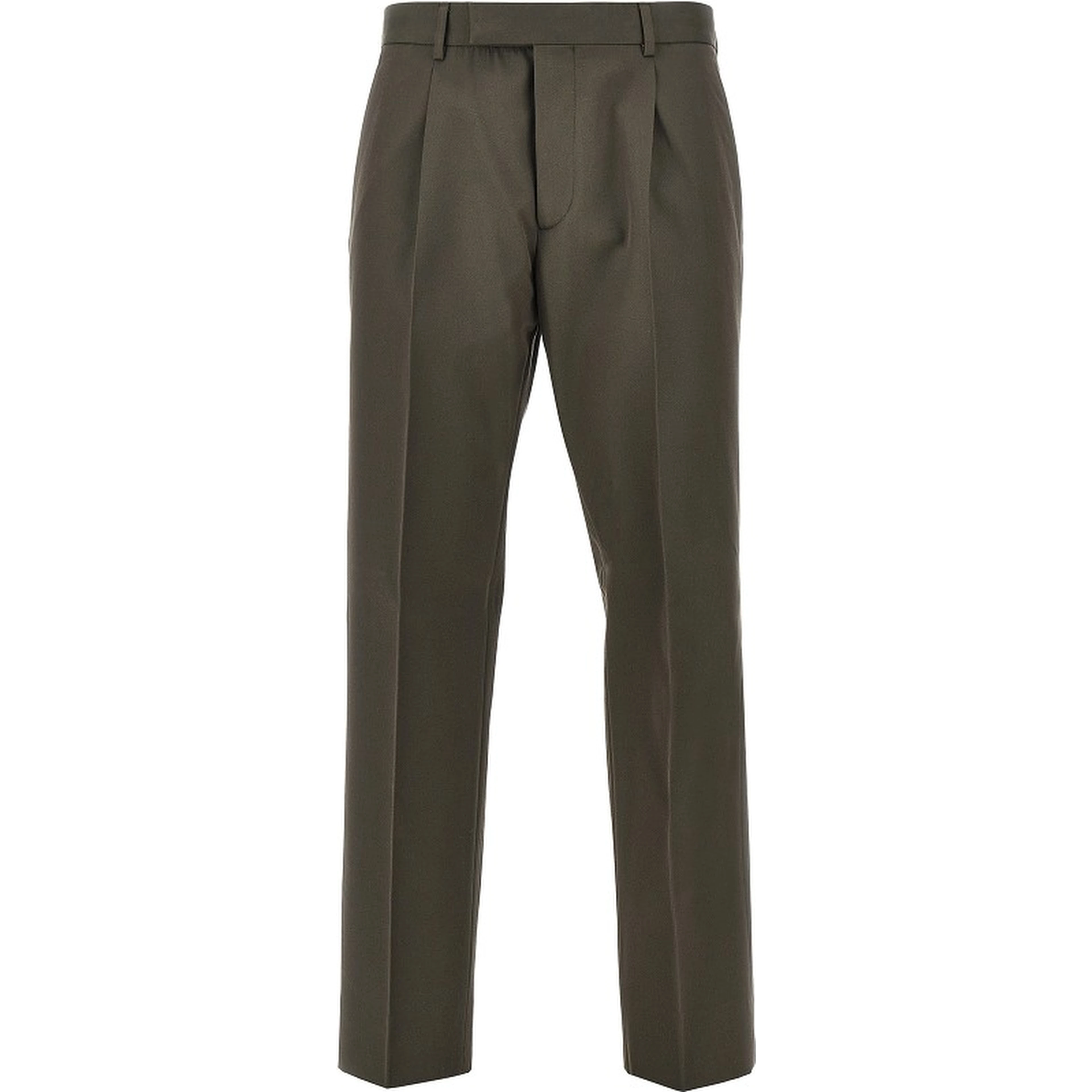 Wool and cotton pleated pants
