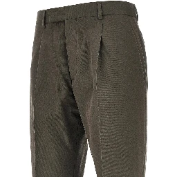 Wool and cotton pleated pants