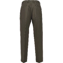 Wool and cotton pleated pants