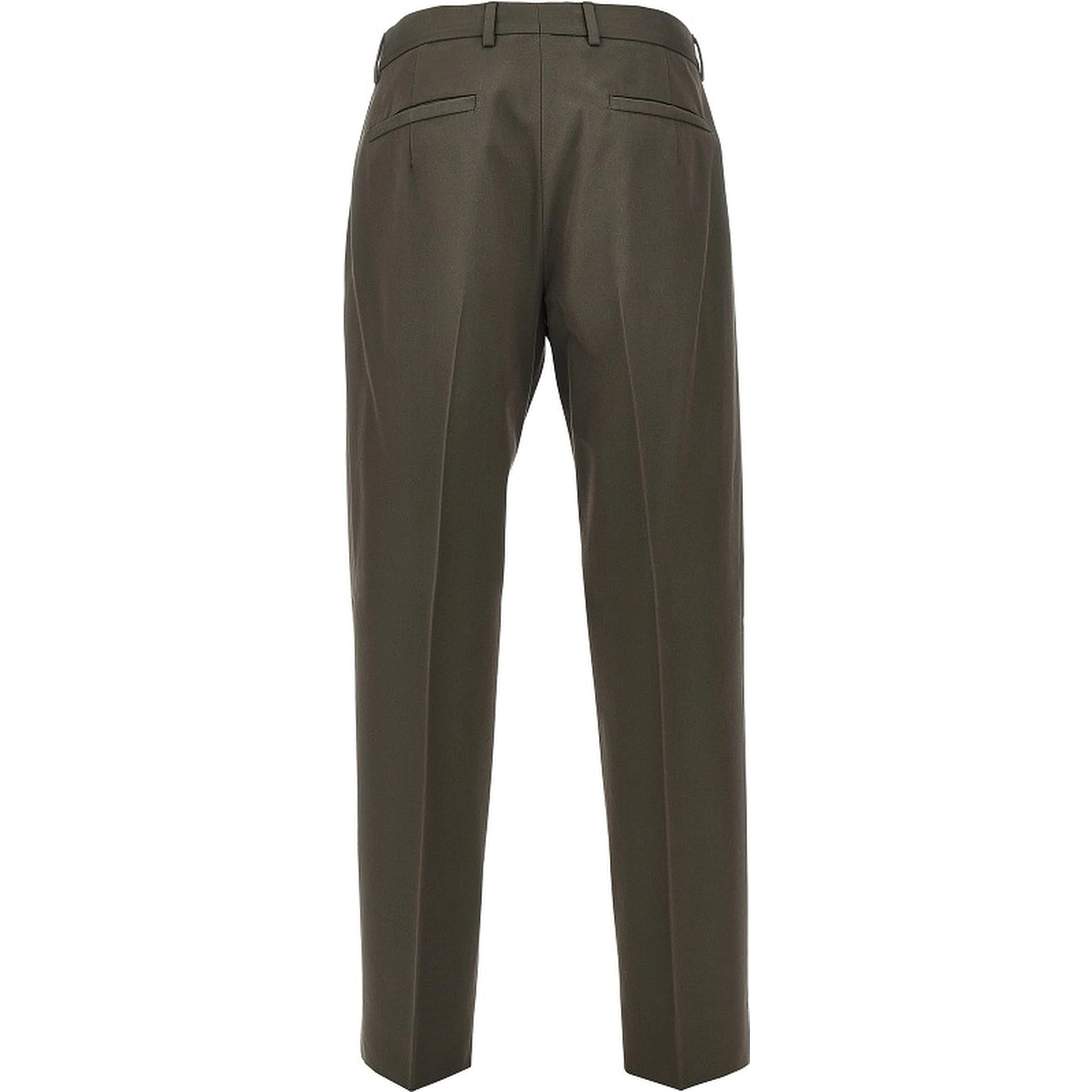 Wool and cotton pleated pants