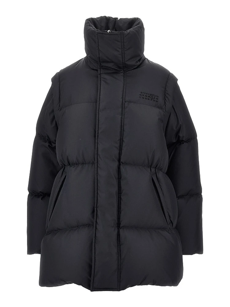 Down jacket with detachable sleeves