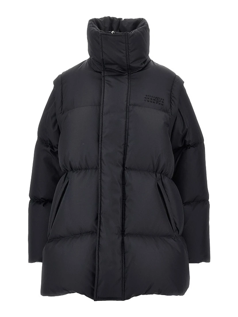 Down jacket with detachable sleeves
