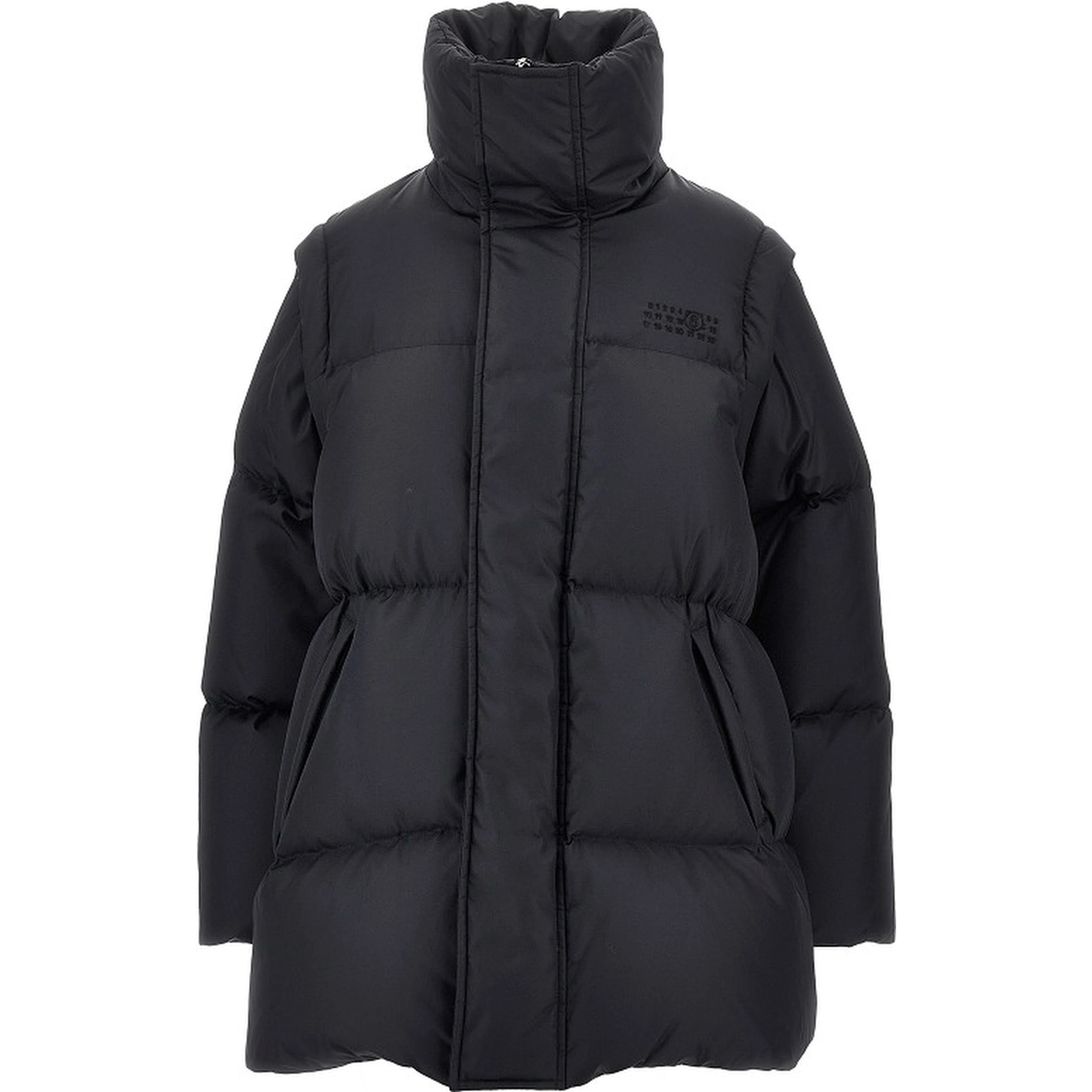 Down jacket with detachable sleeves