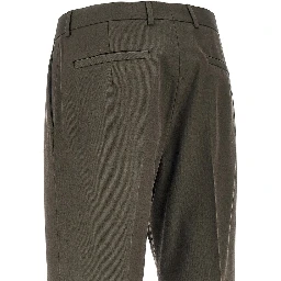 Wool and cotton pleated pants