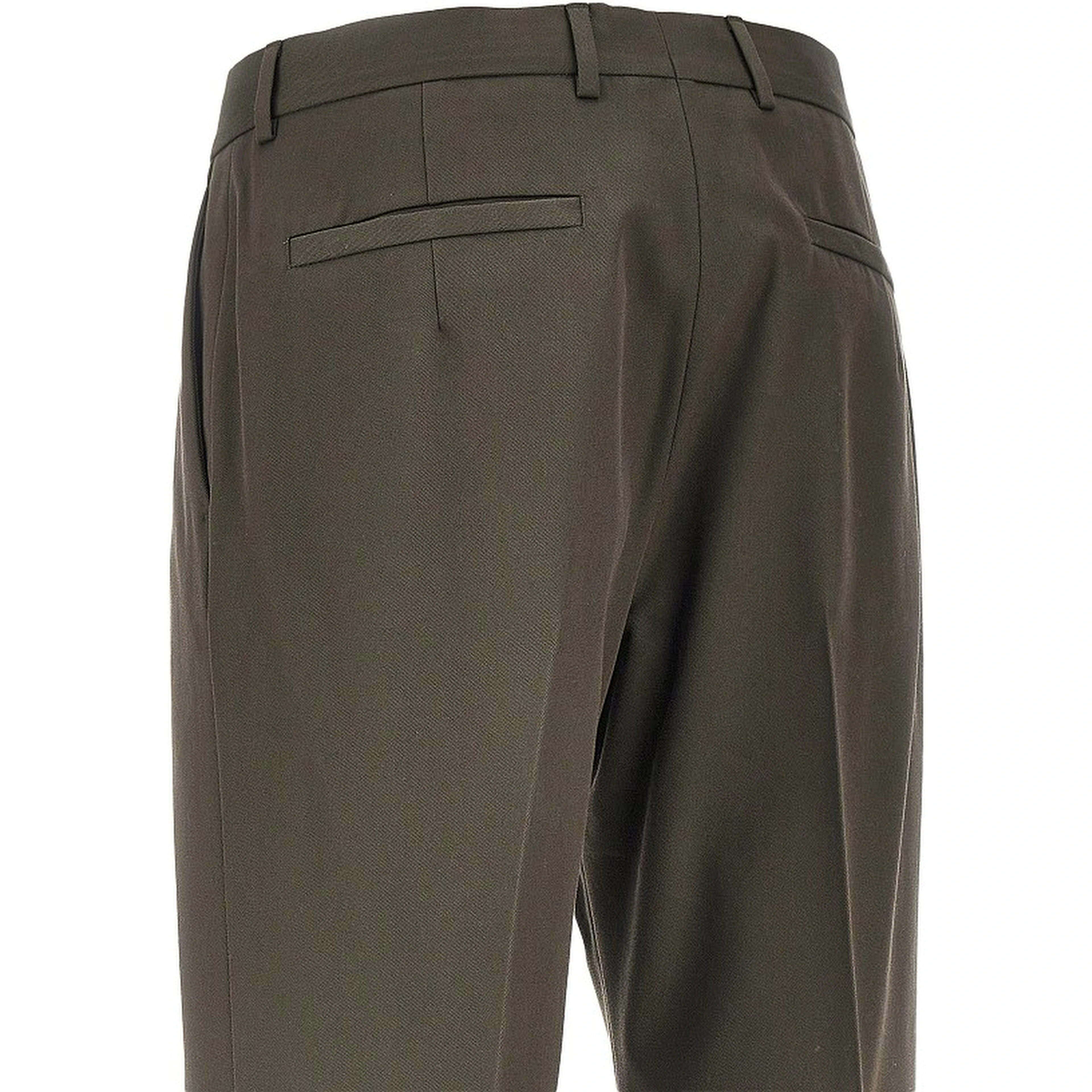 Wool and cotton pleated pants