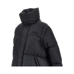 Down jacket with detachable sleeves
