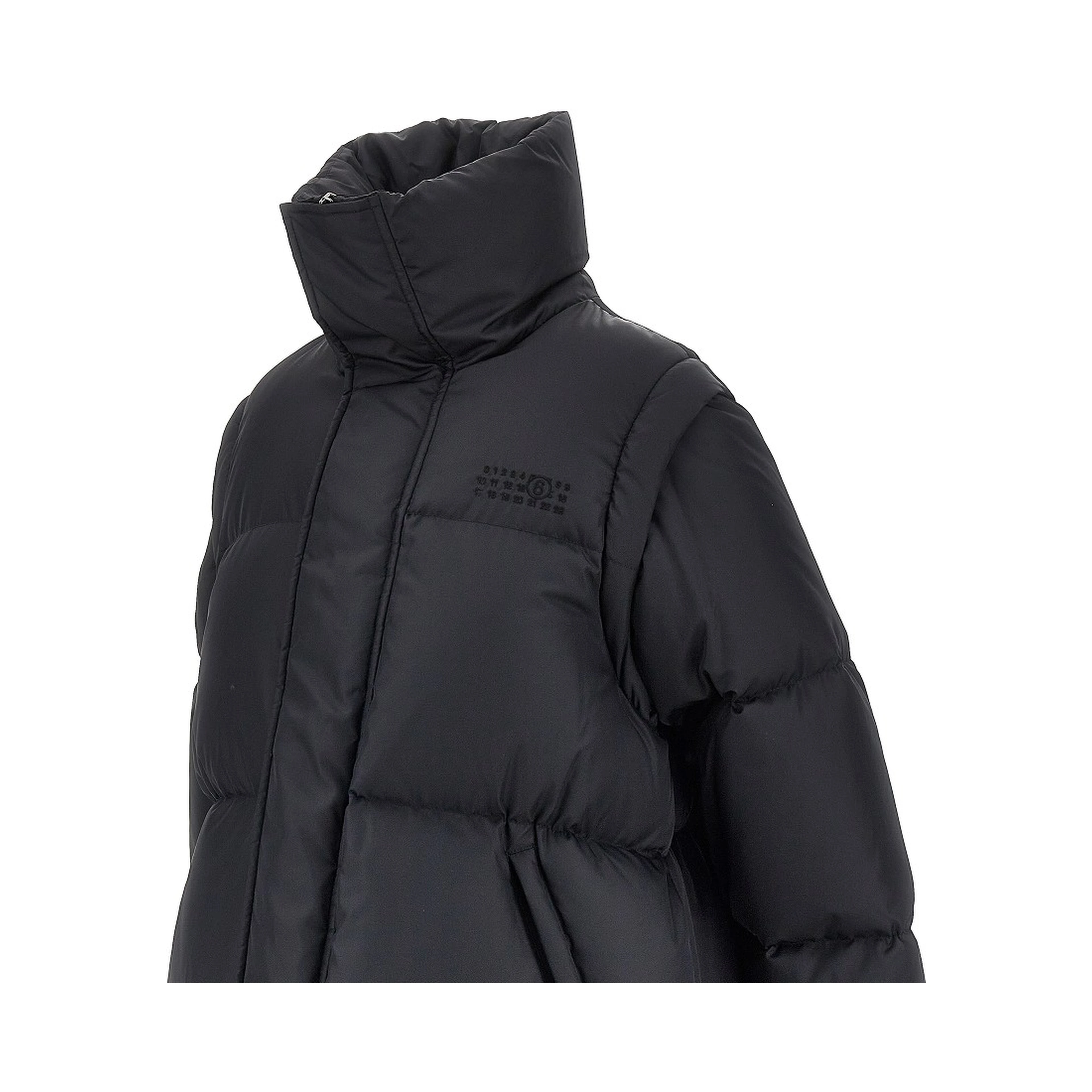 Down jacket with detachable sleeves