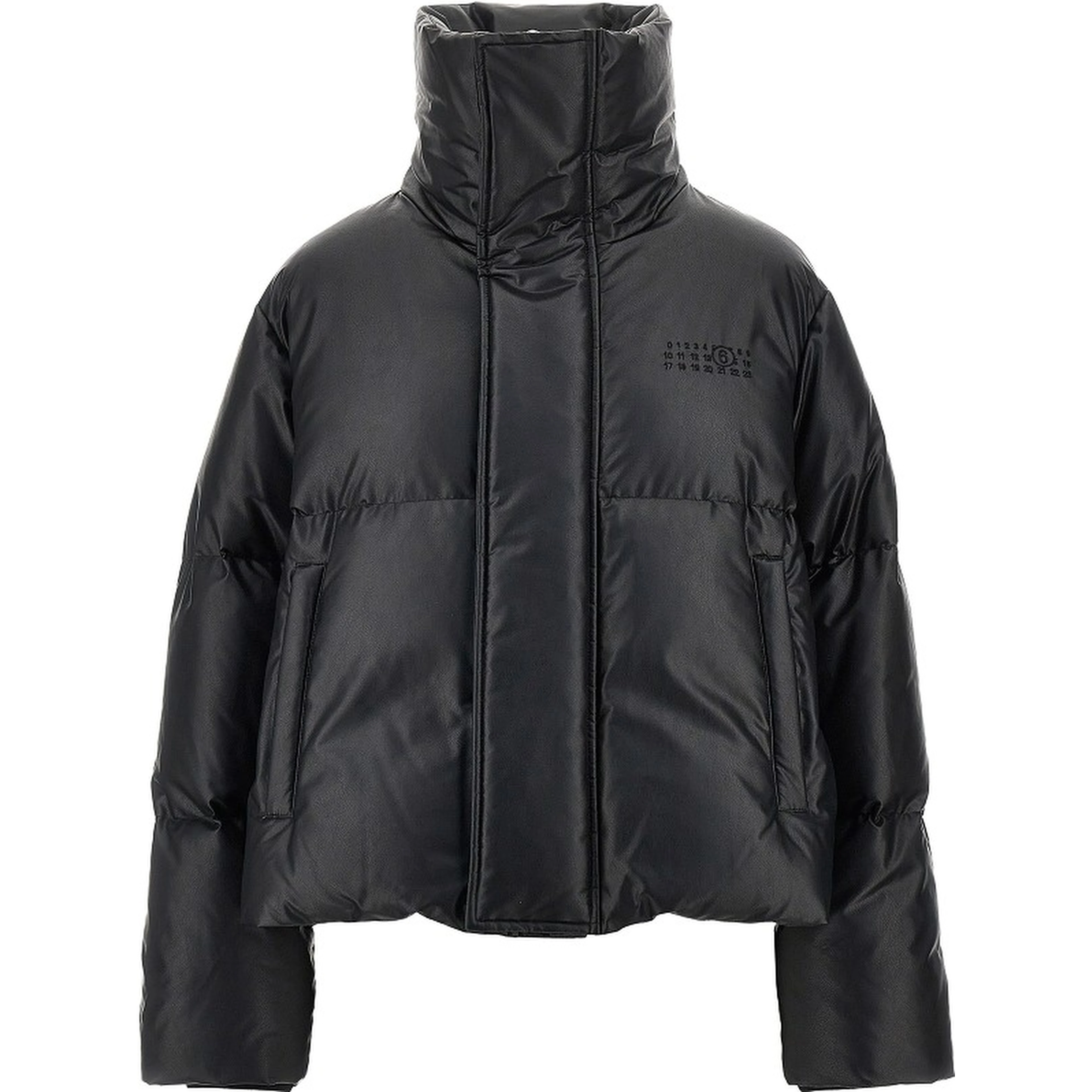 Faux leather down jacket