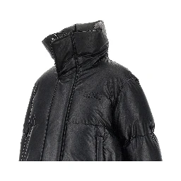 Faux leather down jacket
