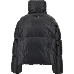 Faux leather down jacket