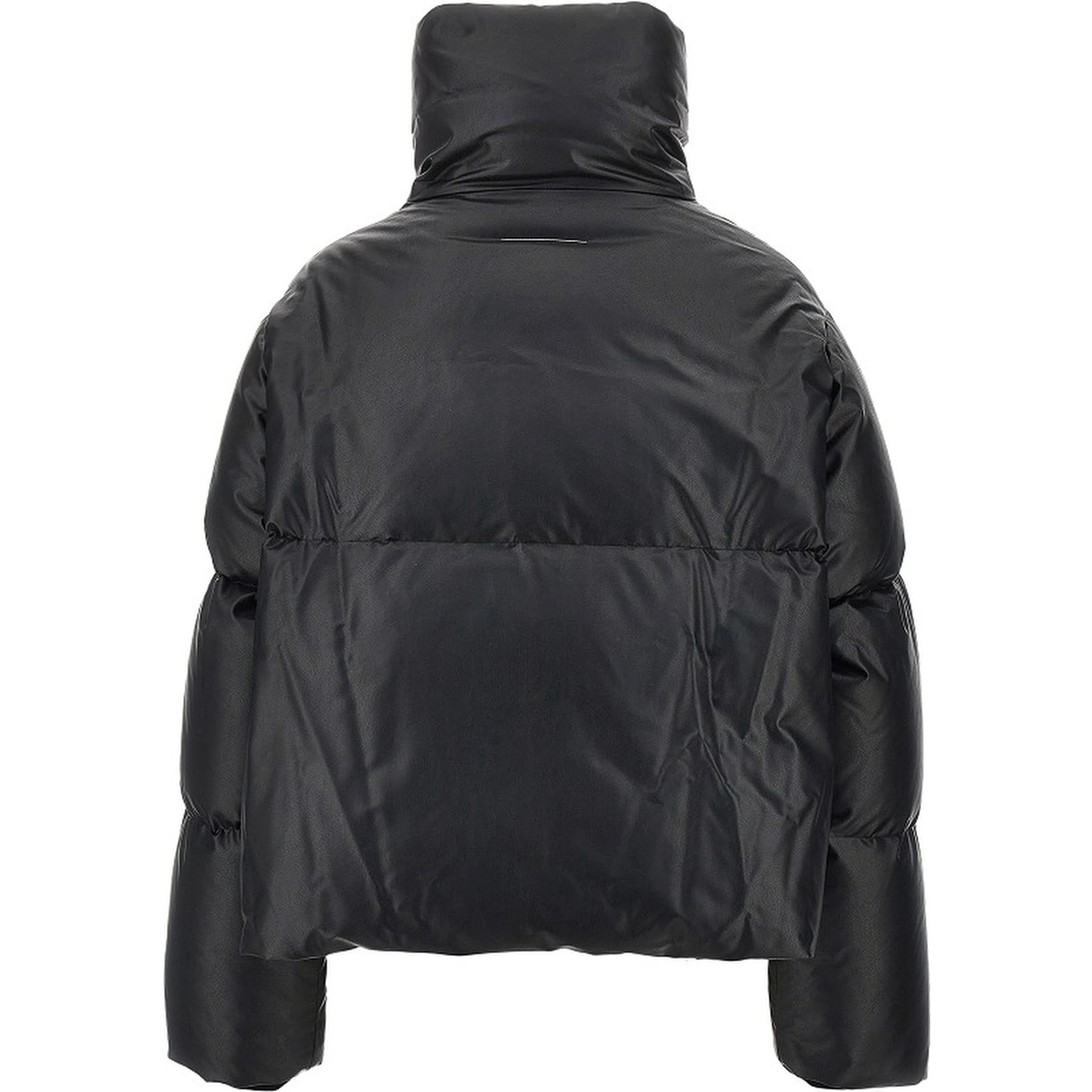 Faux leather down jacket