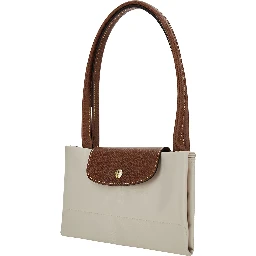 Shoulder Bag Le Pliage Original with Logo Printed in Recycled White Canvas for Women