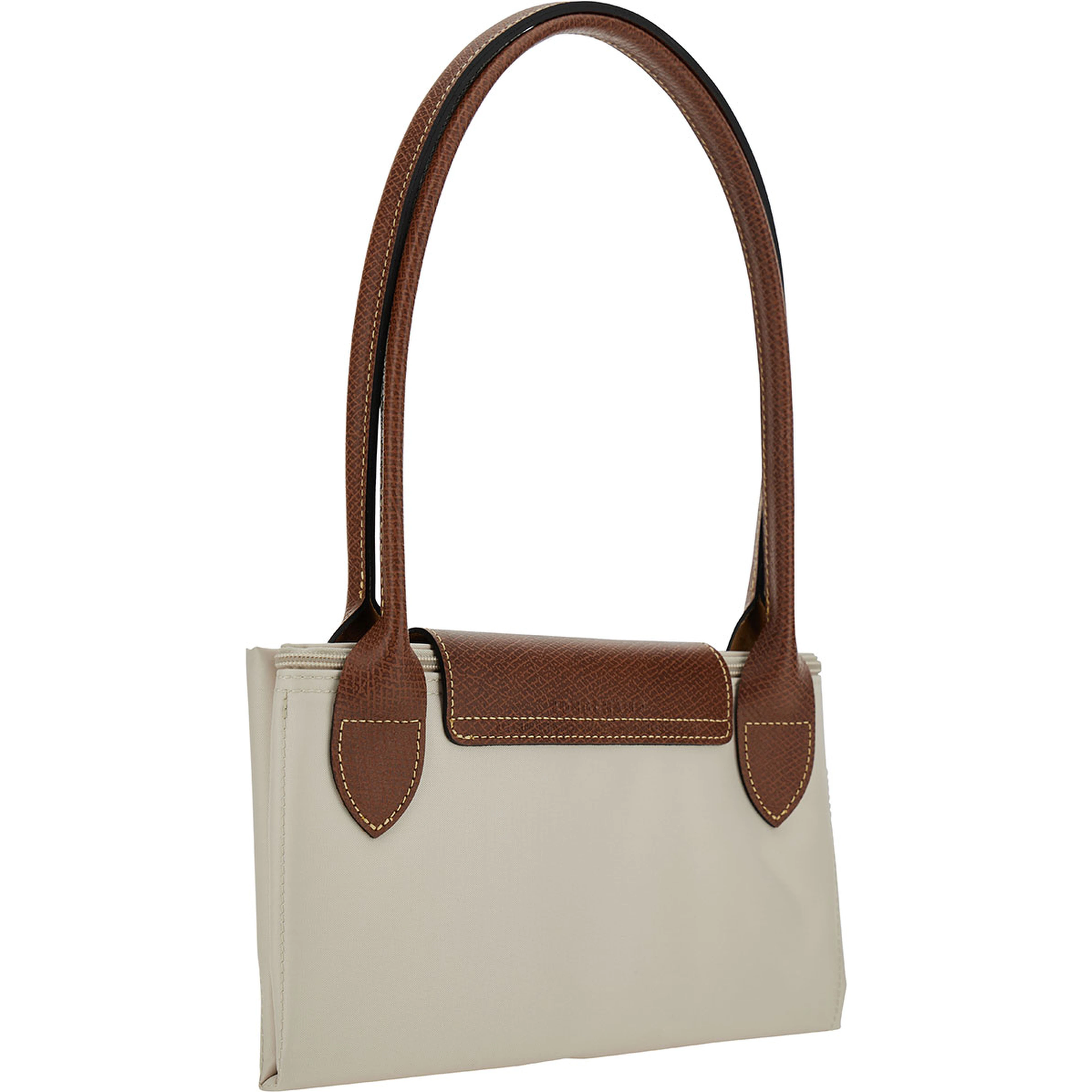 Shoulder Bag Le Pliage Original with Logo Printed in Recycled White Canvas for Women