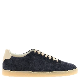 Blue Calfskin Low Top Sneakers