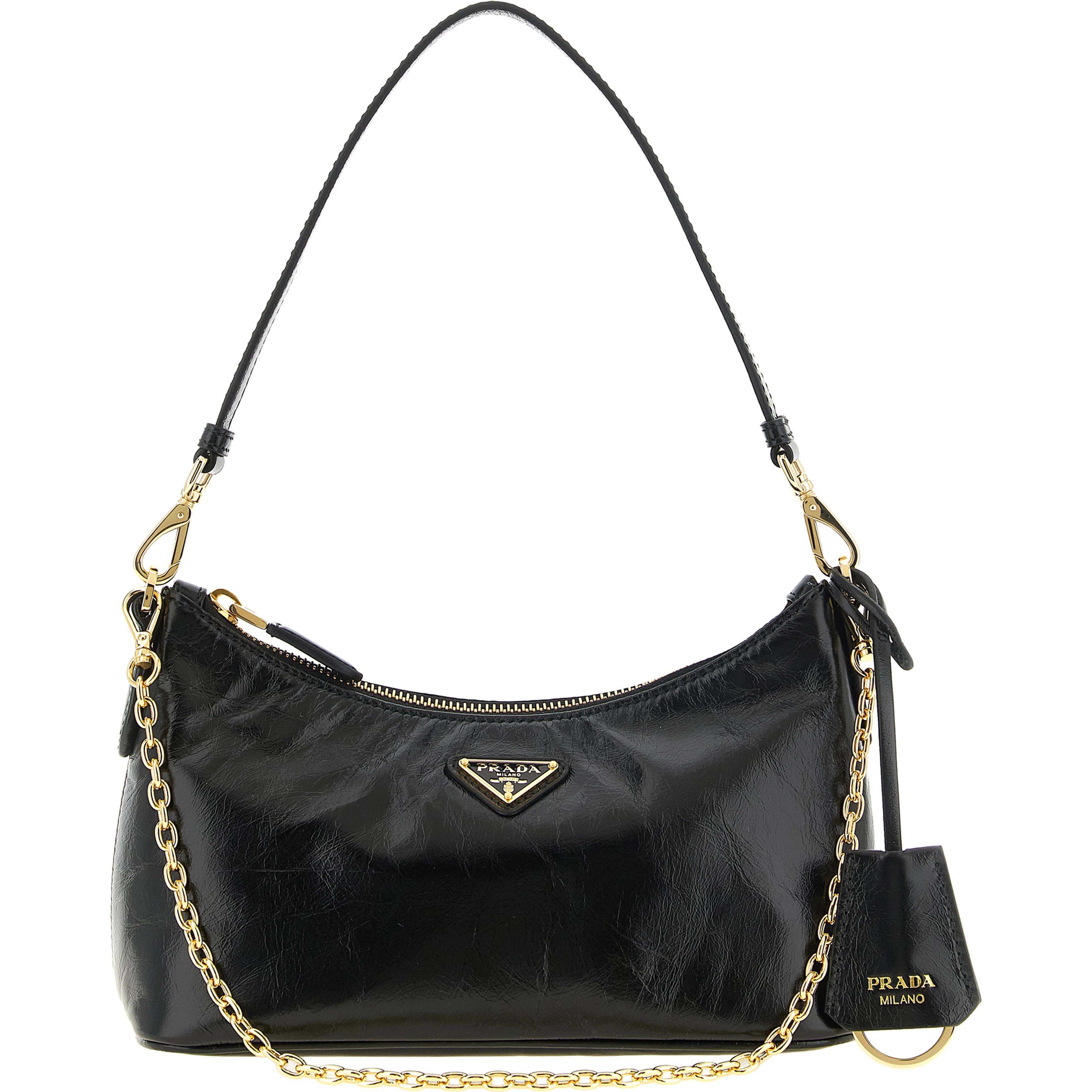 Black Calfskin Shoulder Bag