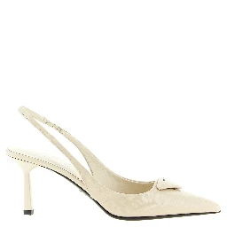 White Calfskin High Heel Pumps