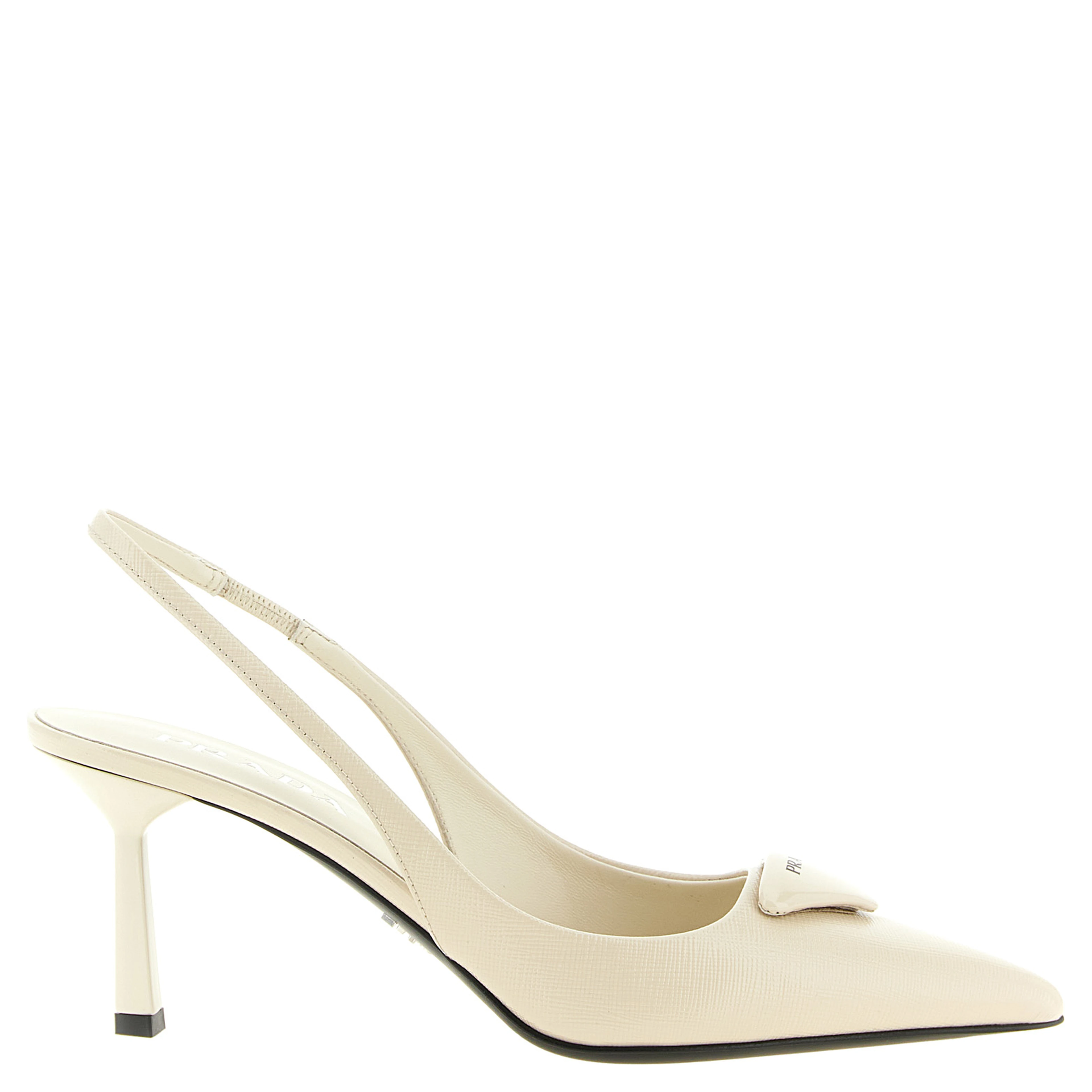 White Calfskin High Heel Pumps