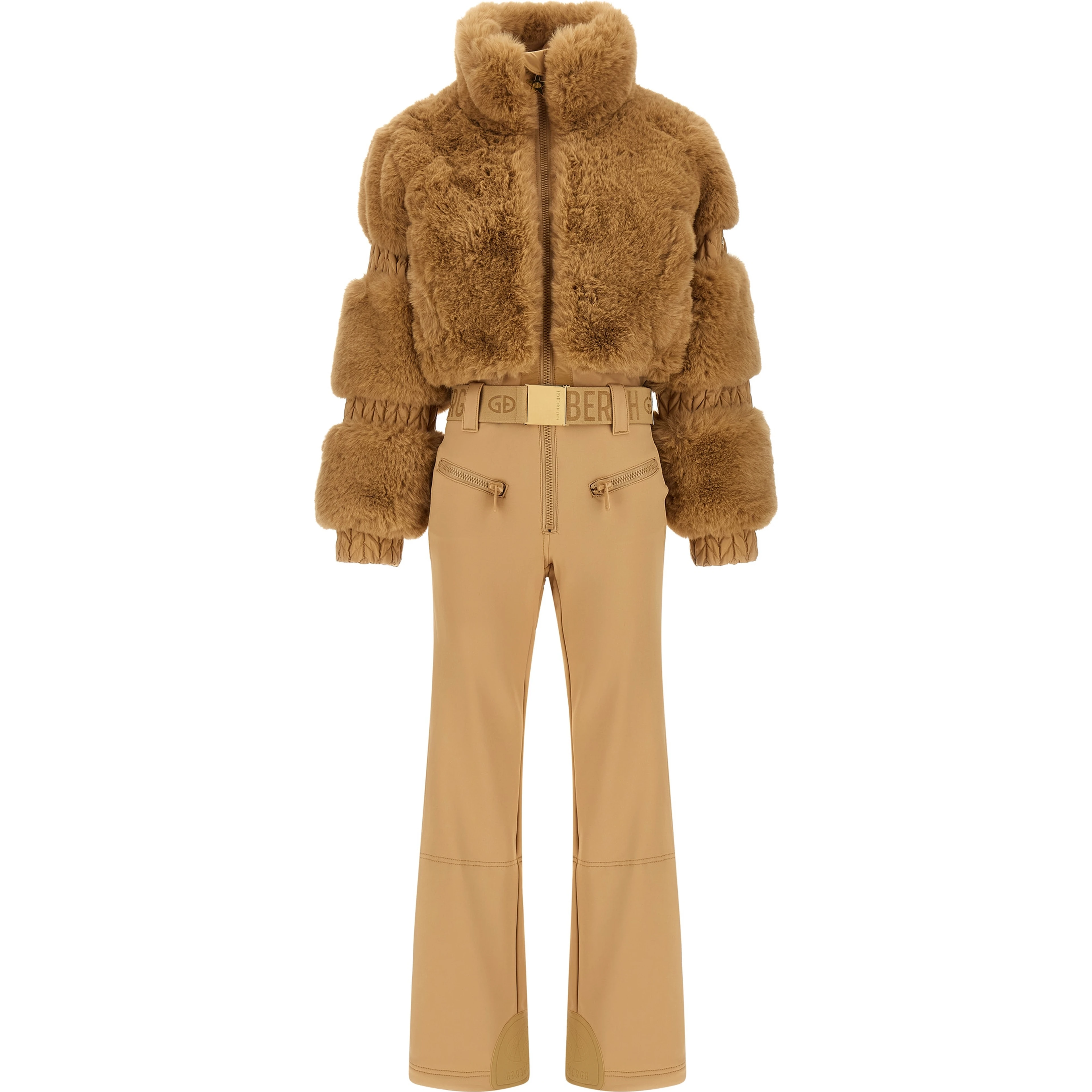 Beige Polyester Jumpsuit