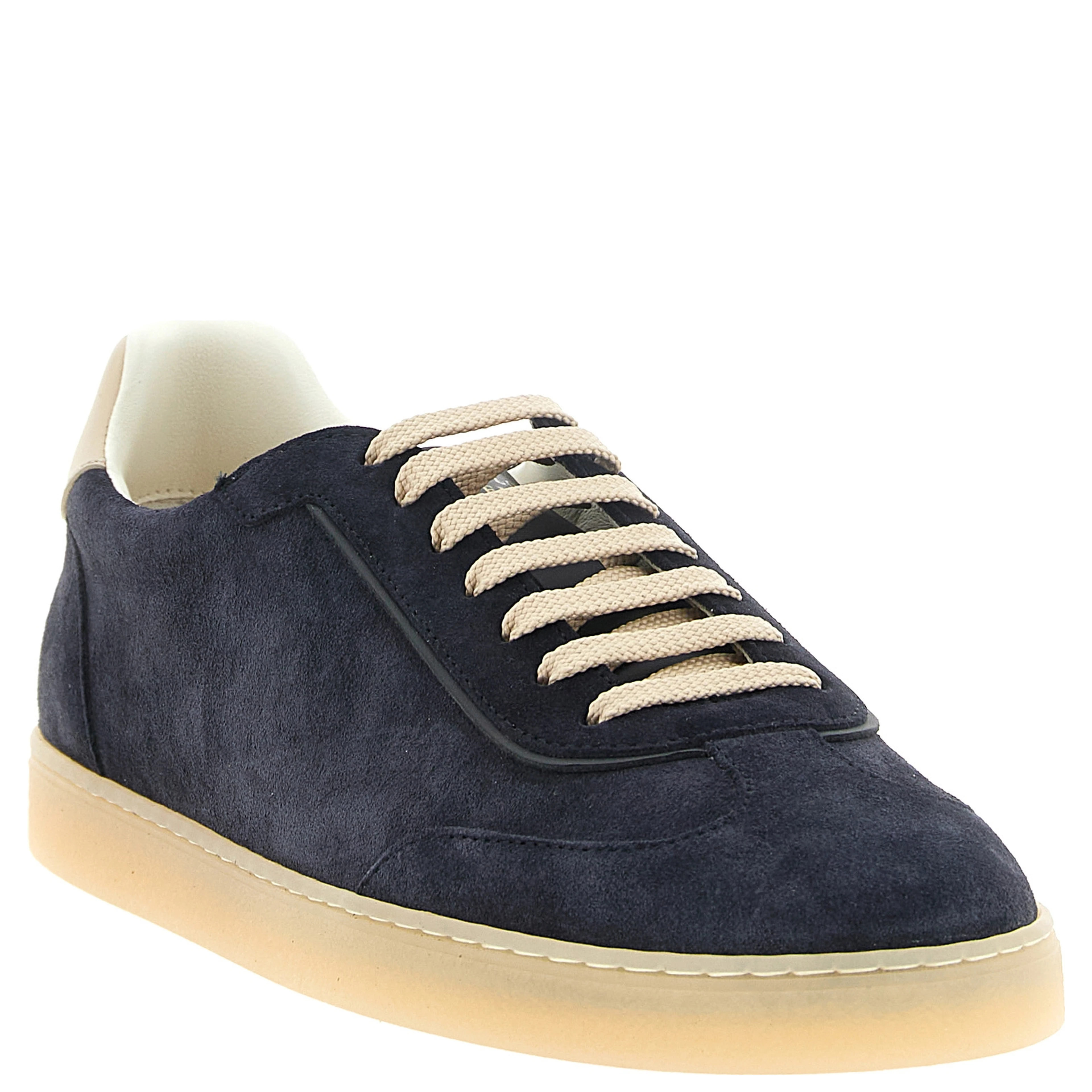 Blue Calfskin Low Top Sneakers