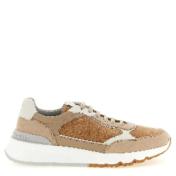 Beige Calfskin Low Top Sneakers