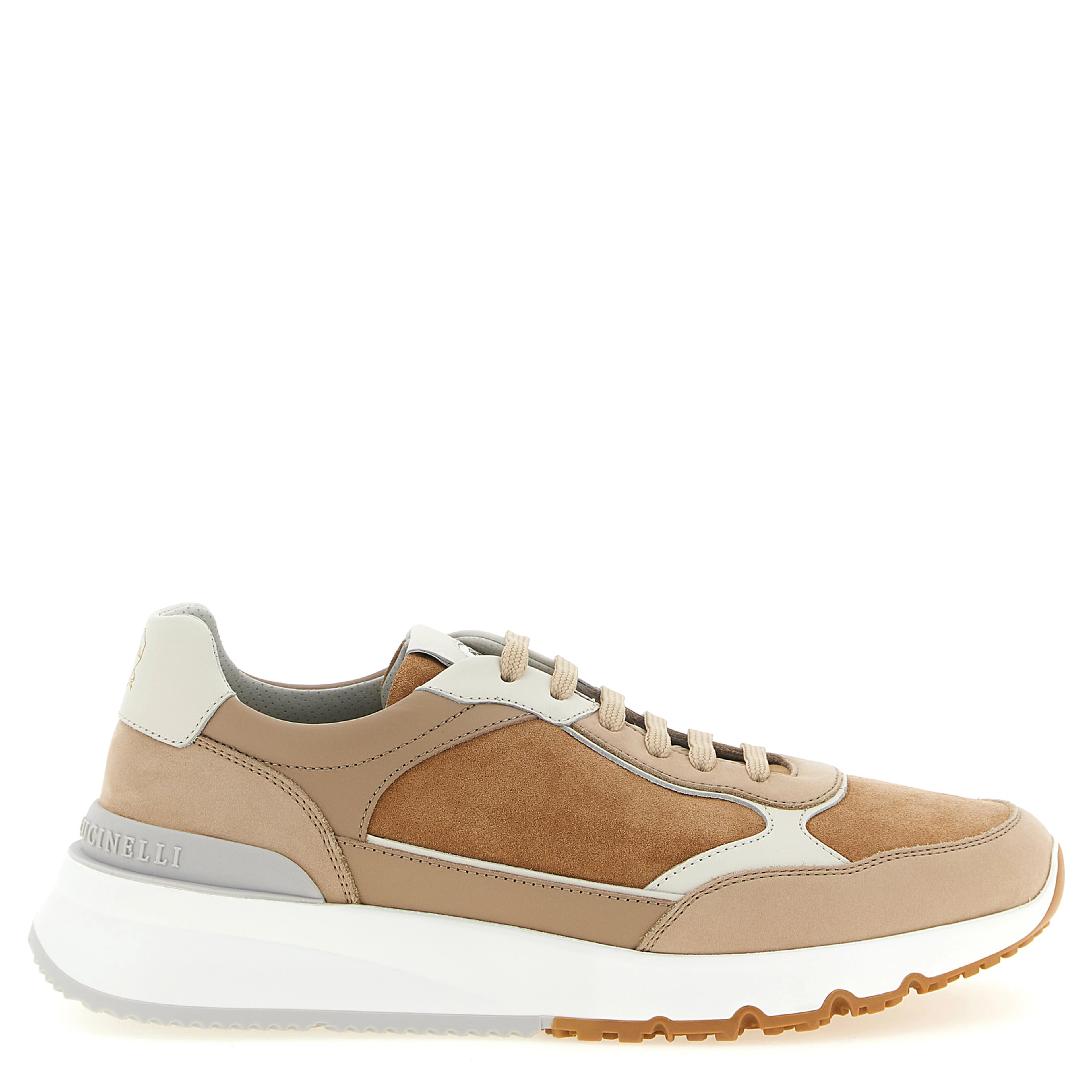 Beige Calfskin Low Top Sneakers