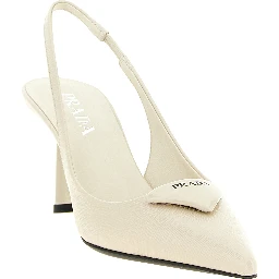 White Calfskin High Heel Pumps