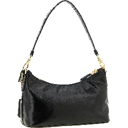 Black Calfskin Shoulder Bag