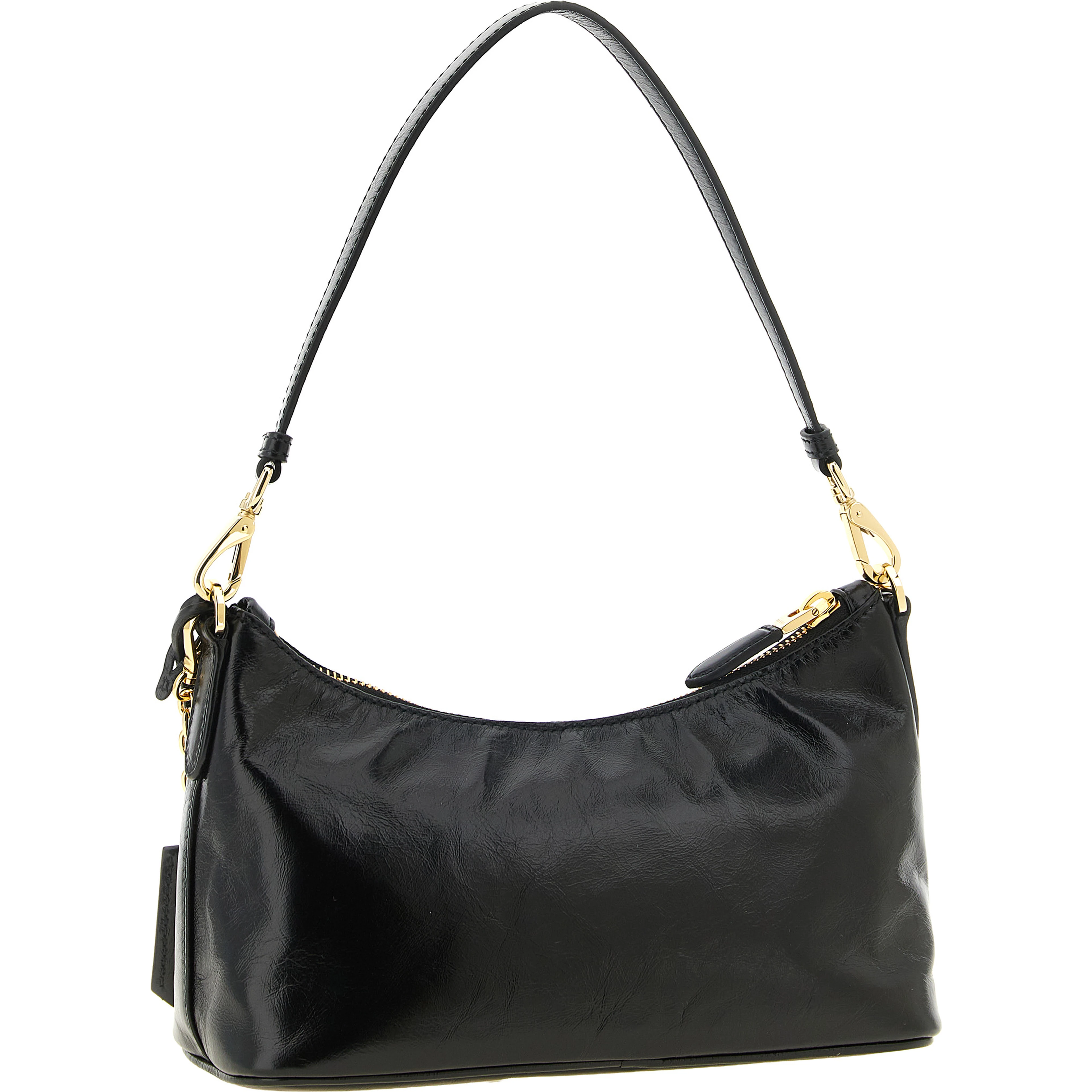 Black Calfskin Shoulder Bag