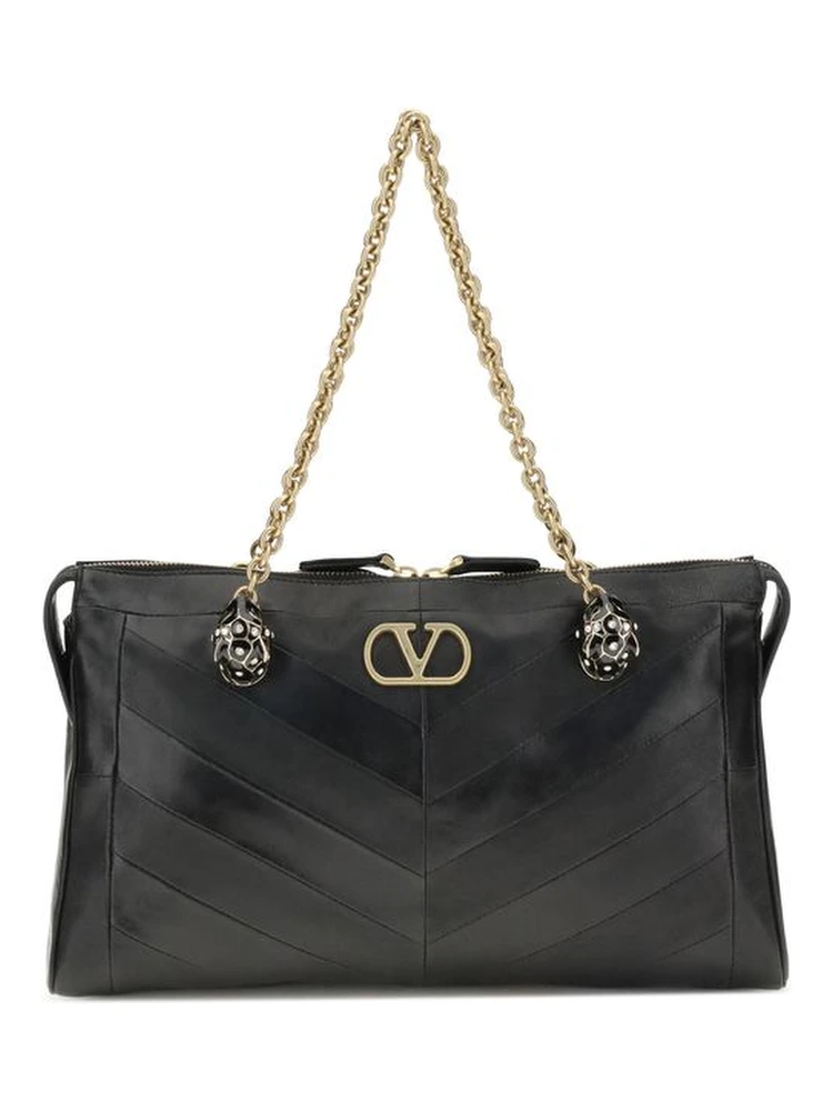 Black Napa Leather / Calf Bos Taurus Shoulder Bag