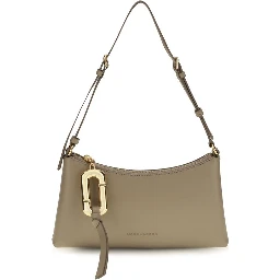 Beige Calf Leather Bos Taurus Shoulder Bag