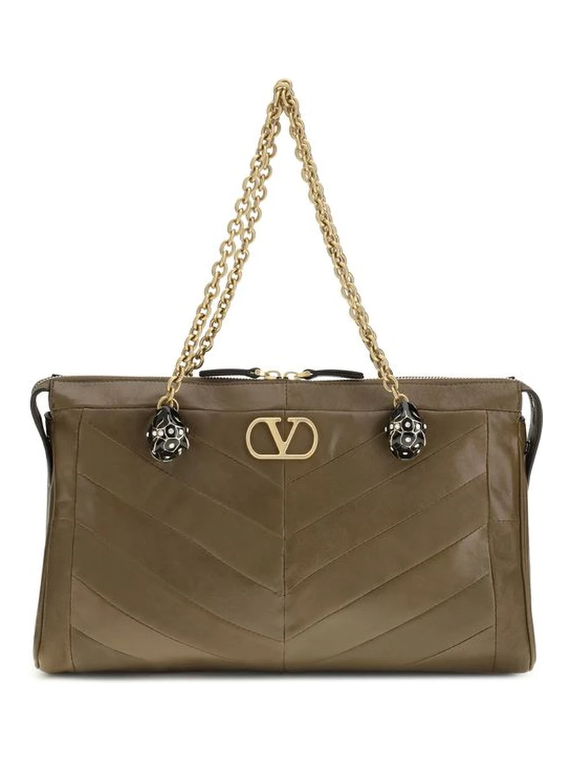 Bicolor Napa Leather / Calf Bos Taurus Shoulder Bag