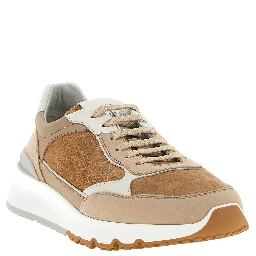 Beige Calfskin Low Top Sneakers