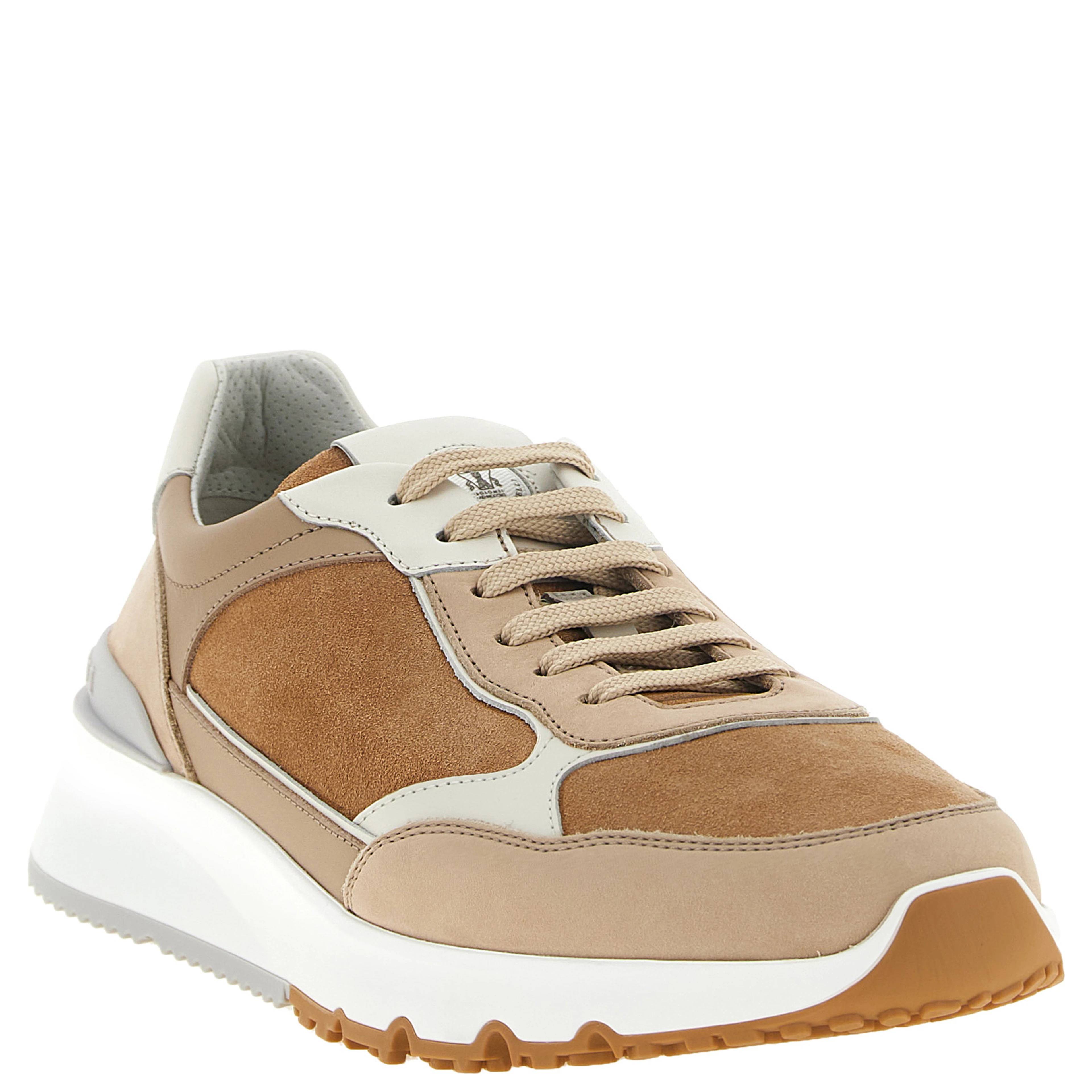 Beige Calfskin Low Top Sneakers