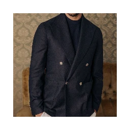 Blue Wool Full-Length Jacket