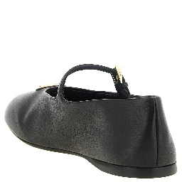 Black Lamb Leather Ballet Flats