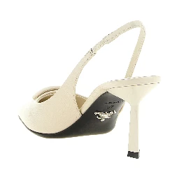 White Calfskin High Heel Pumps