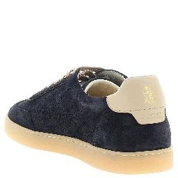 Blue Calfskin Low Top Sneakers