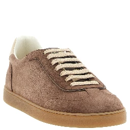 Brown Calfskin Low Top Sneakers