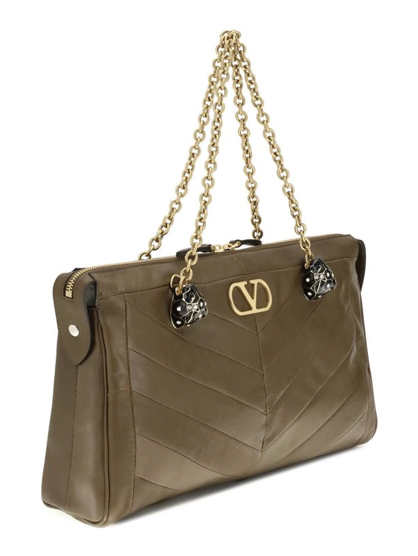 Bicolor Napa Leather / Calf Bos Taurus Shoulder Bag