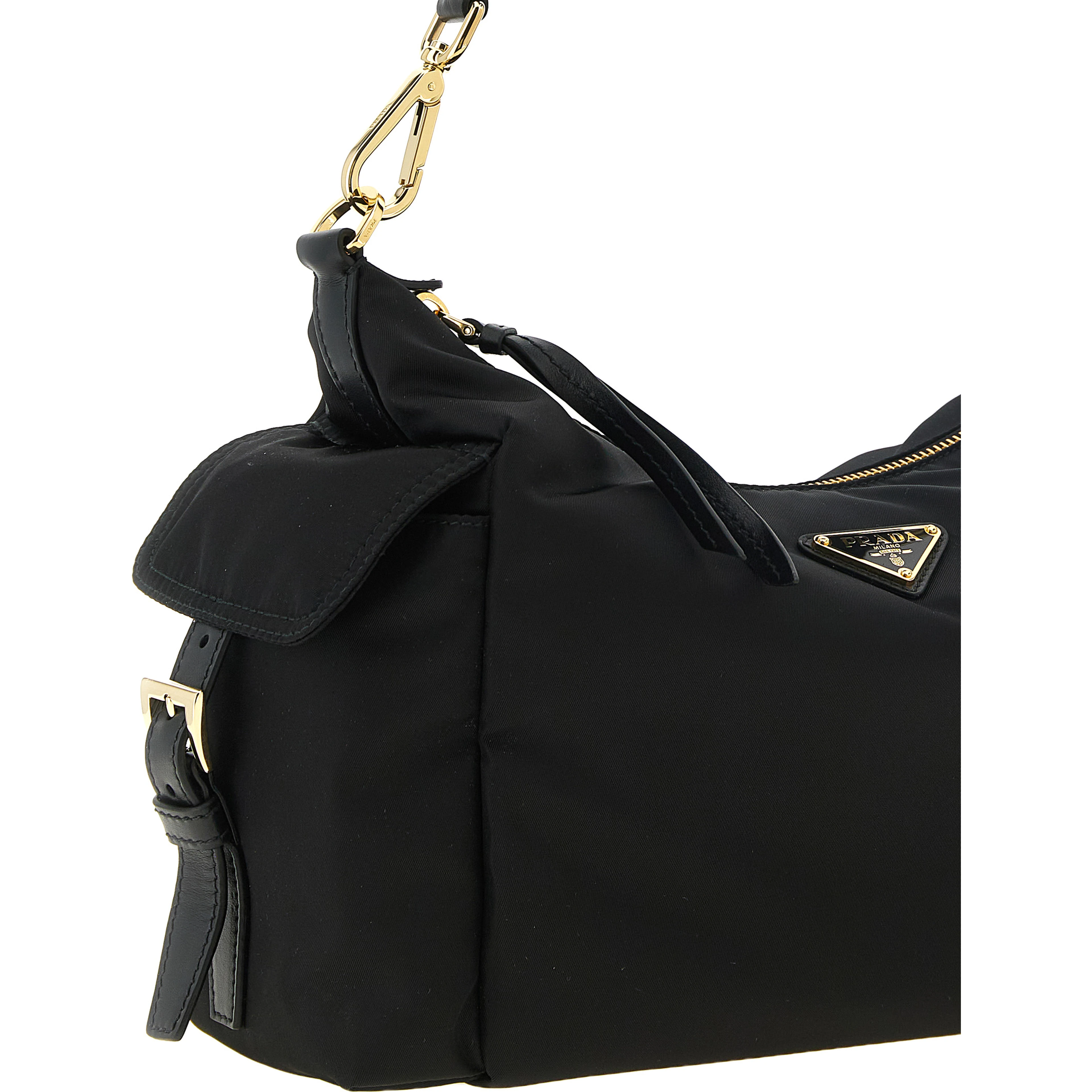 Black Polyamide Shoulder Bag