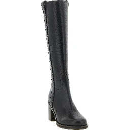 Black Calfskin Over The Knee