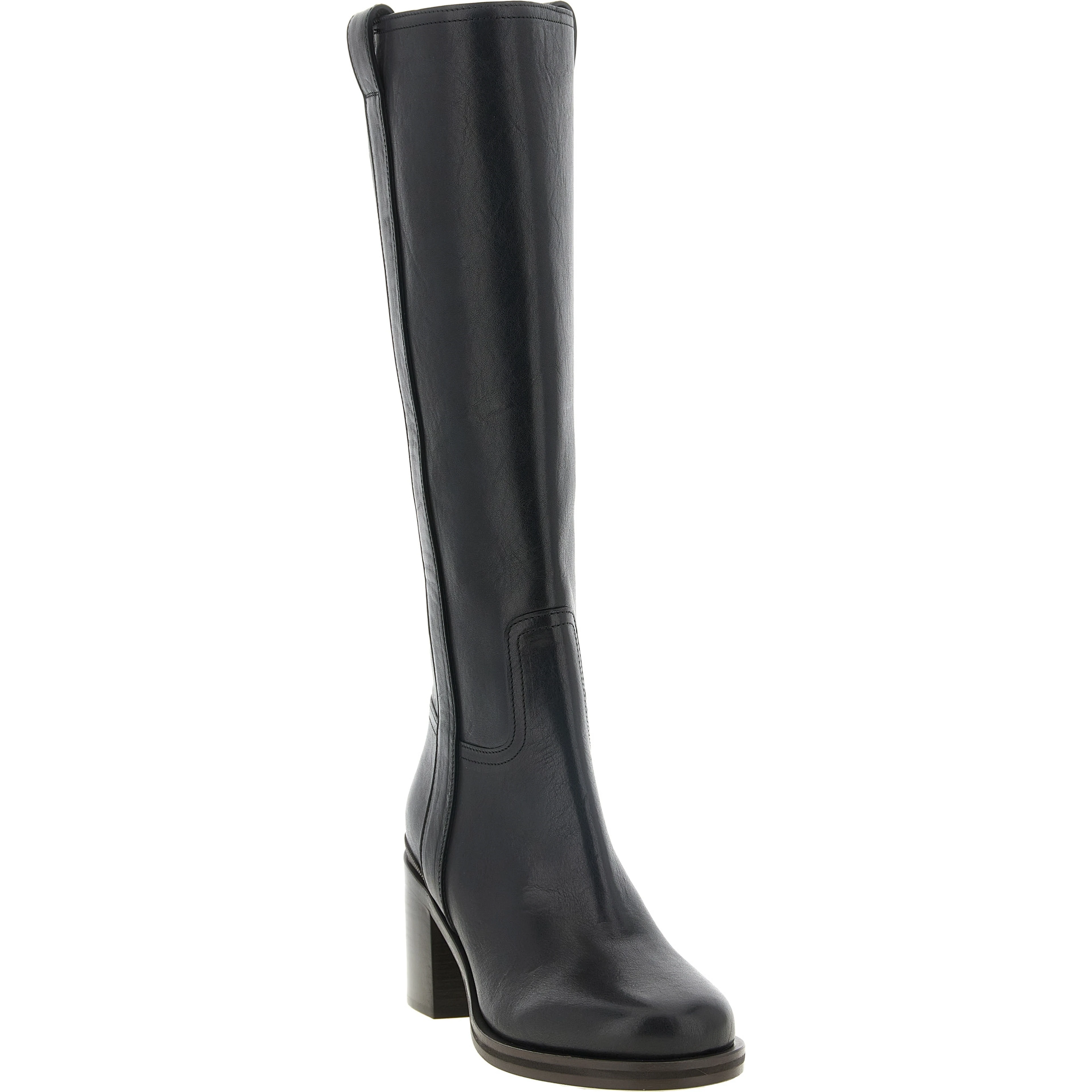Black Calfskin Over The Knee