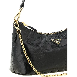 Black Calfskin Shoulder Bag