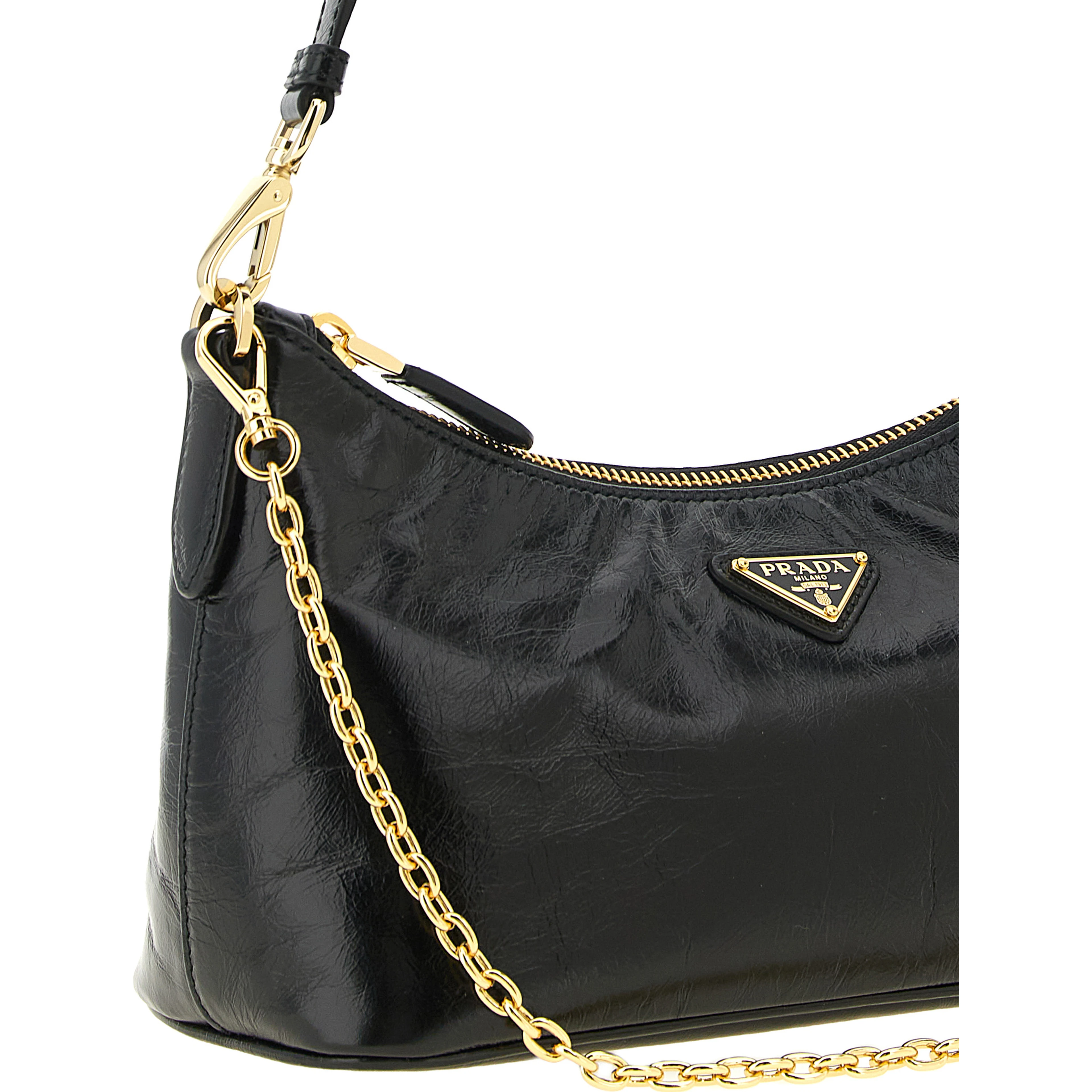 Black Calfskin Shoulder Bag