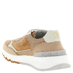 Beige Calfskin Low Top Sneakers