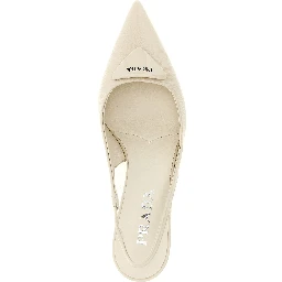 White Calfskin High Heel Pumps